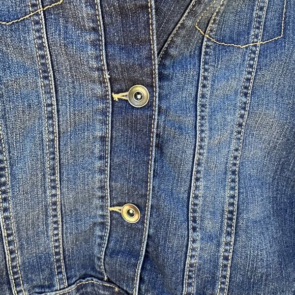 Children’s Place Dark Blue Button Up Denim Girls Jean Jacket Size 16 - Picture 6 of 12